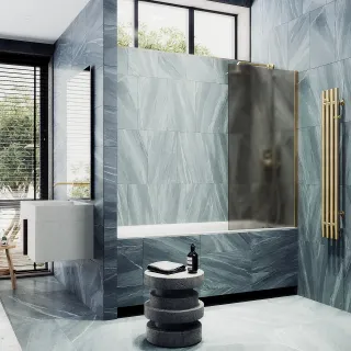 Шторка на ванну MaybahGlass MGV-249-3ш 30см золото